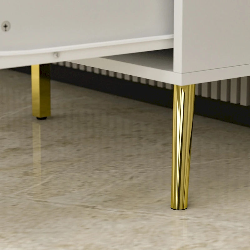 Buffet avec 3 tiroirs et 2 portes, expresso/blanc