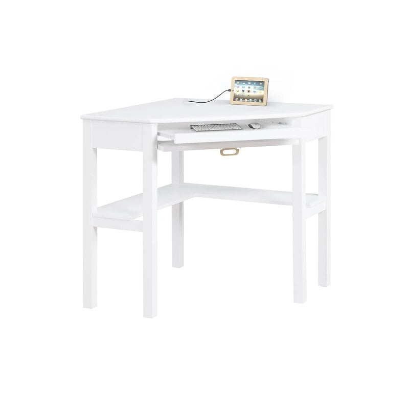 Bureau d'angle style campagne avec tablette clavier