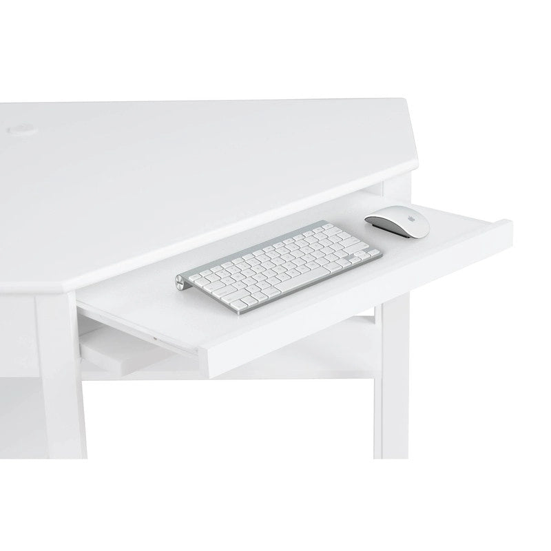 Bureau d'angle style campagne avec tablette clavier