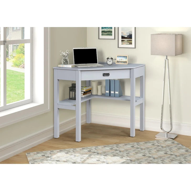 Bureau d'angle style campagne avec tablette clavier