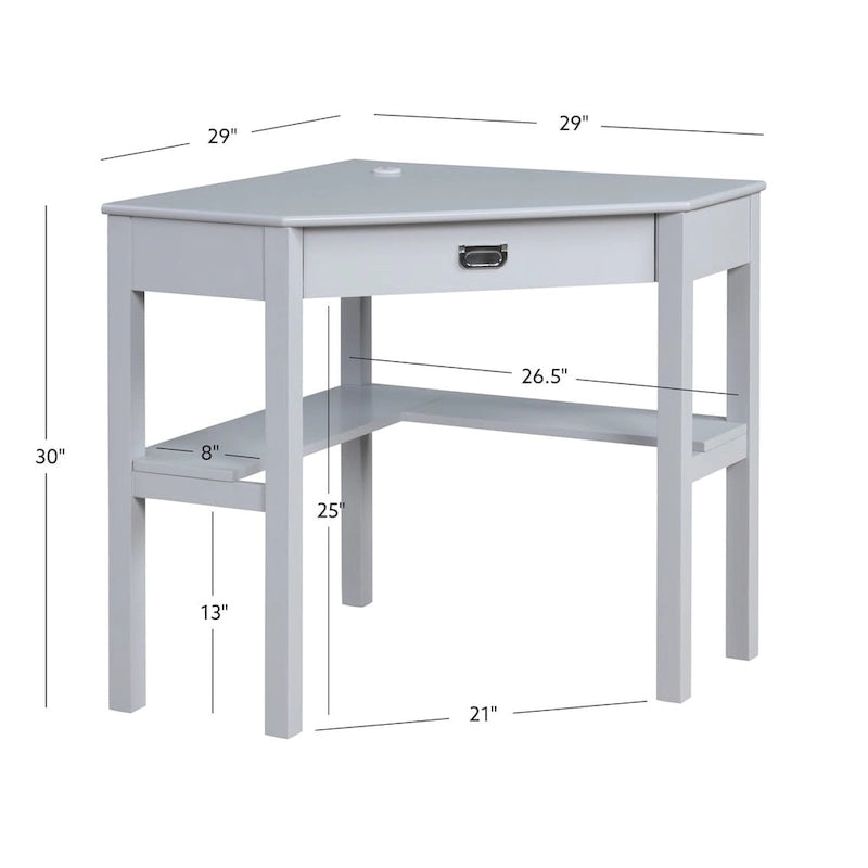 Bureau d'angle style campagne avec tablette clavier