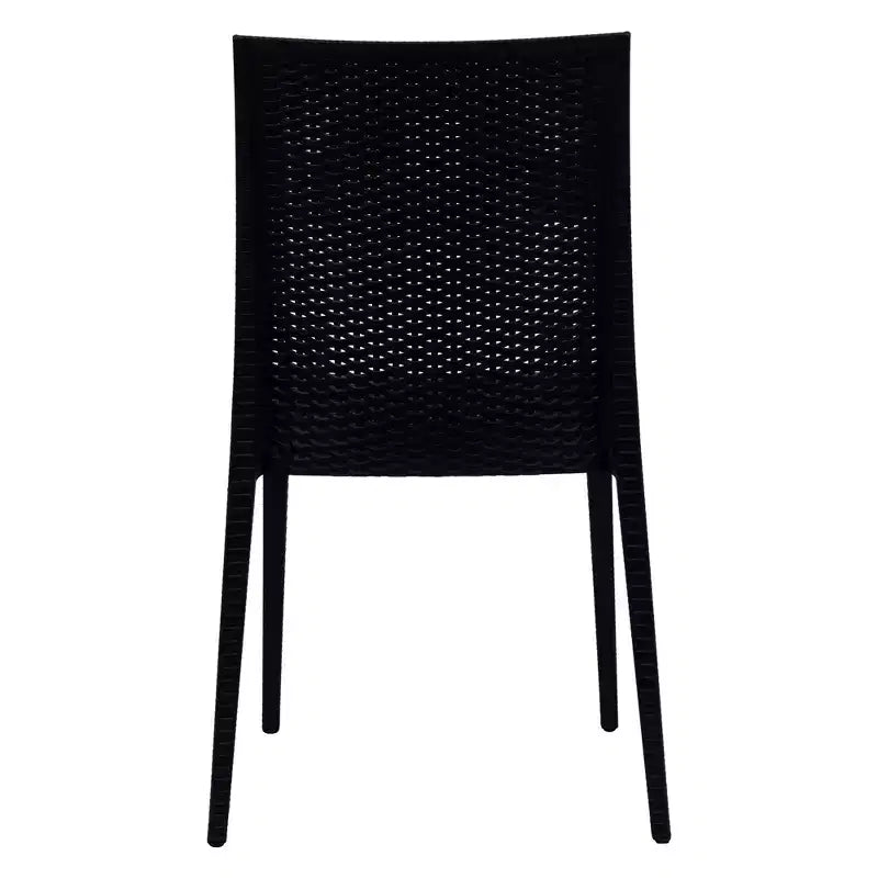 LeisureMod Mace Mid-Century 7-Piece Rectangular Outdoor Dining Set with 4 Side Chairs and 2 Armchairs