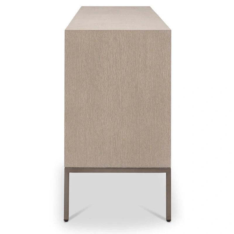 Buffet moderne en placage de chêne avec pieds en acier inoxydable