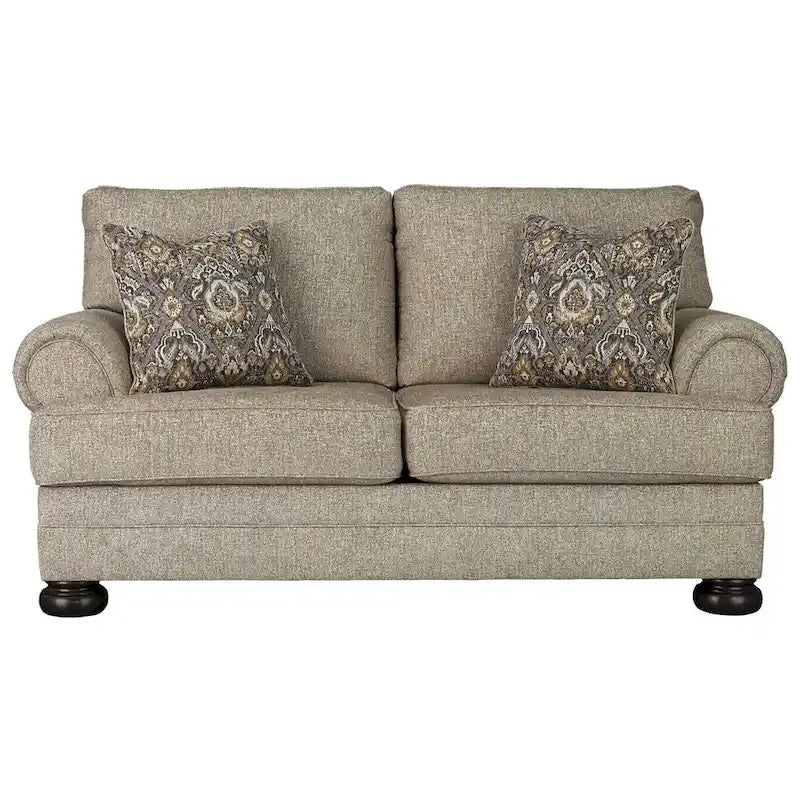Causeuse traditionnelle en chenille couleur avoine