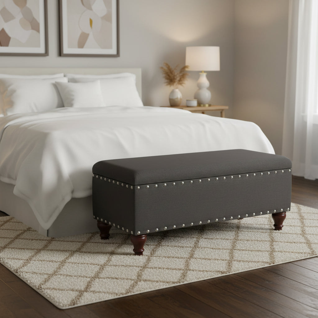 Copper Grove Raush Tufted Linen Storage Bench