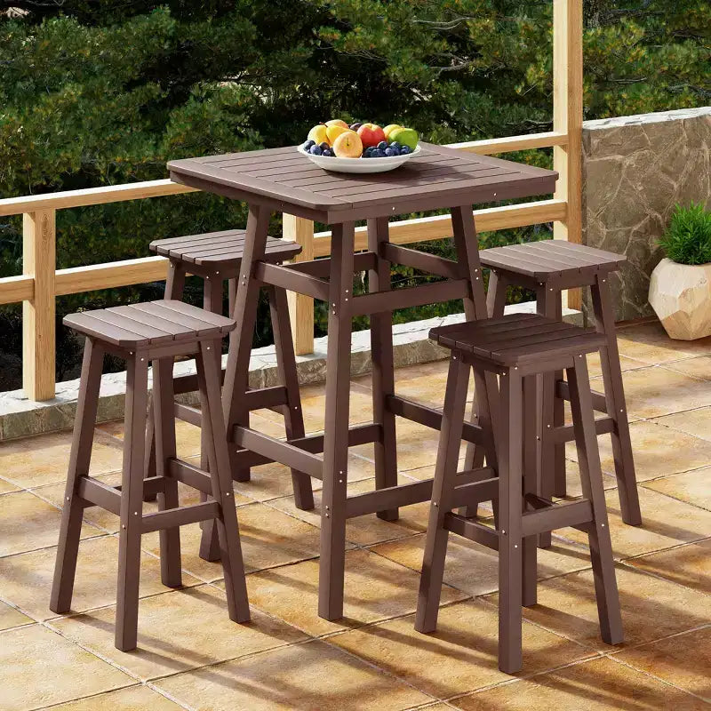 WestinTrends Malibu All Weather Hdpe Outdoor Patio Bar Height Dining Set (5-Piece)