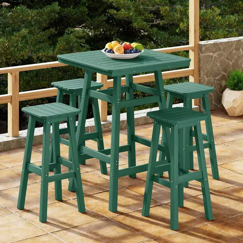 WestinTrends Malibu All Weather Hdpe Outdoor Patio Bar Height Dining Set (5-Piece)