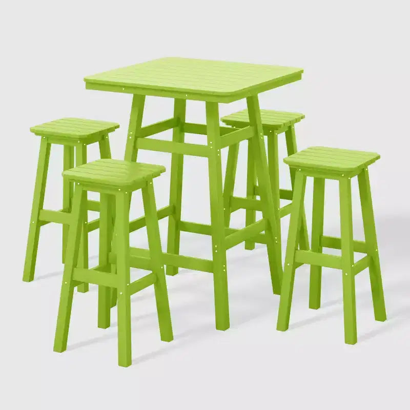 Ensemble de salle à manger de bar WestinTrends Malibu en PEHD pour patio extérieur toutes saisons (5 pièces)