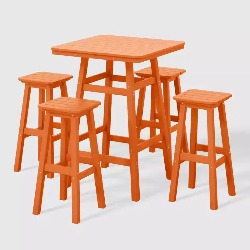 Ensemble de salle à manger de bar WestinTrends Malibu en PEHD pour patio extérieur toutes saisons (5 pièces)