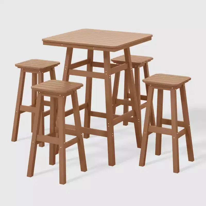 Ensemble de salle à manger de bar WestinTrends Malibu en PEHD pour patio extérieur toutes saisons (5 pièces)