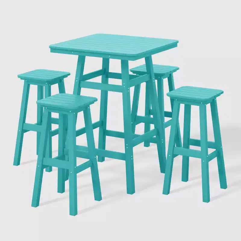 Ensemble de salle à manger de bar WestinTrends Malibu en PEHD pour patio extérieur toutes saisons (5 pièces)