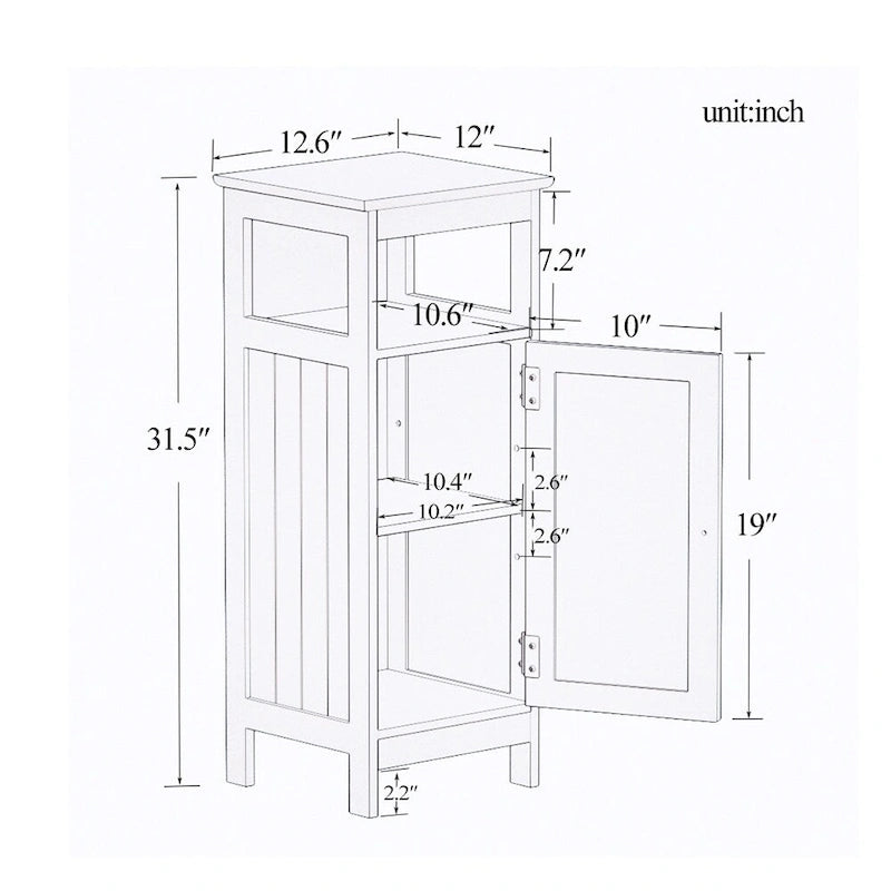 Meuble de salle de bain sur pied, Armoire de rangement