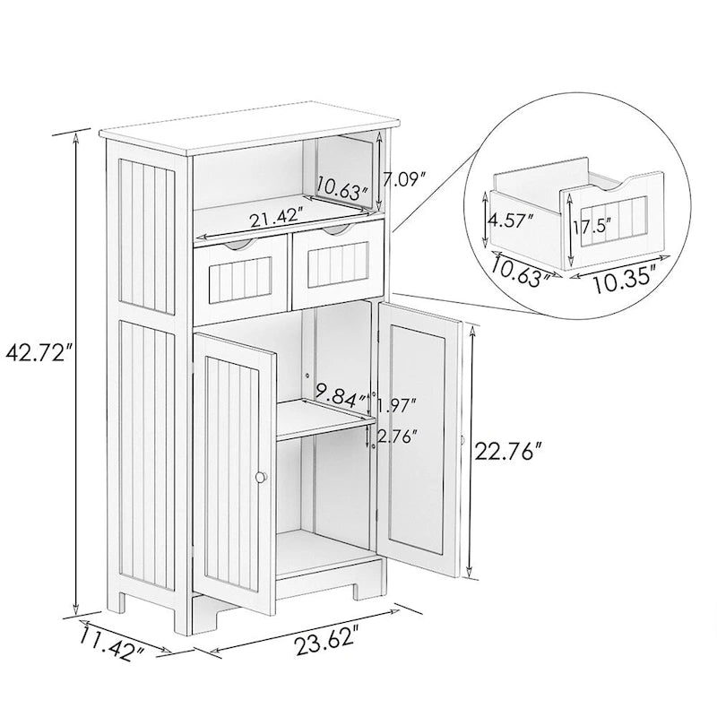 Meuble de salle de bain sur pied, Armoire de rangement