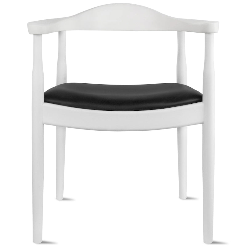 Fauteuil Mid-Century Modern en chêne massif avec cuir PU