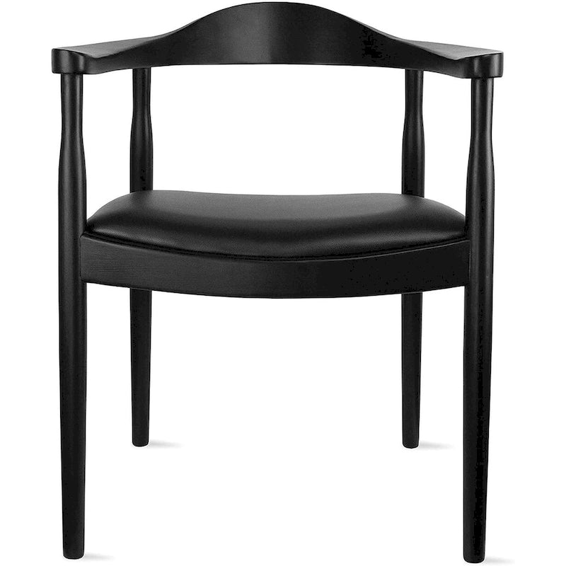 Fauteuil Mid-Century Modern en chêne massif avec cuir PU