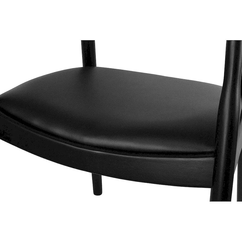 Fauteuil Mid-Century Modern en chêne massif avec cuir PU
