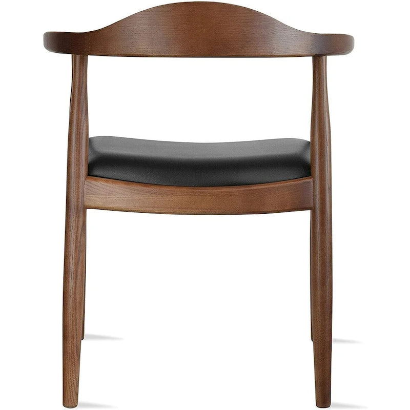 Fauteuil Mid-Century Modern en chêne massif avec cuir PU