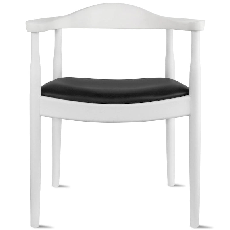 Fauteuil Mid-Century Modern en chêne massif avec cuir PU