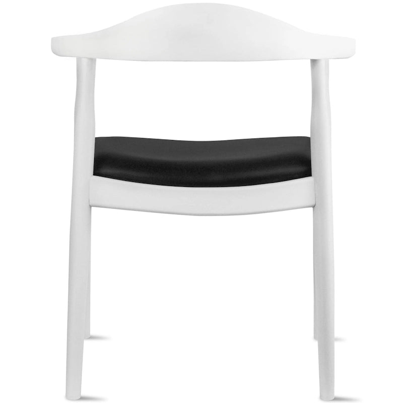 Fauteuil Mid-Century Modern en chêne massif avec cuir PU