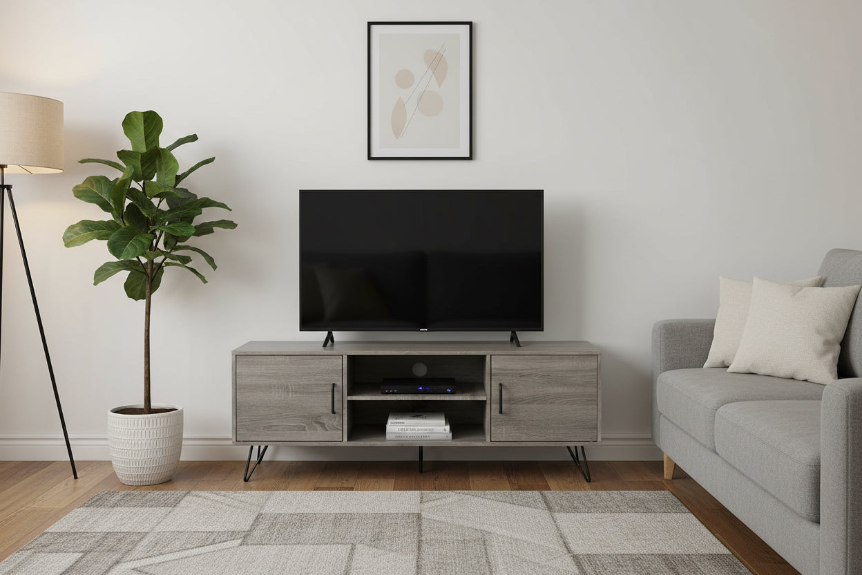 Meuble TV gris 47,2x15,7x17,7