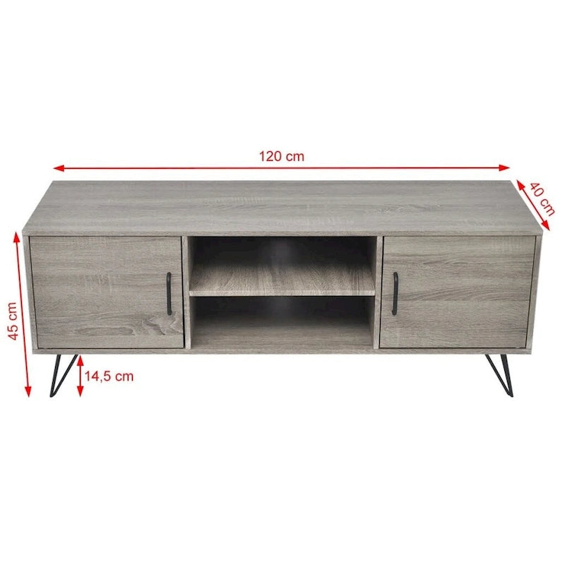 Meuble TV gris 47,2x15,7x17,7
