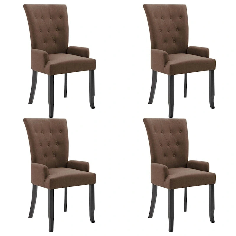 Chaises de salle à manger avec accoudoirs, tissu multicolore - 54,1 x 55,9 x 105,9 cm
