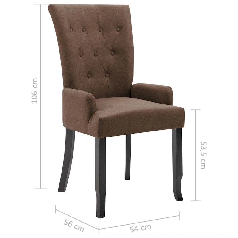 Chaises de salle à manger avec accoudoirs, tissu multicolore - 54,1 x 55,9 x 105,9 cm