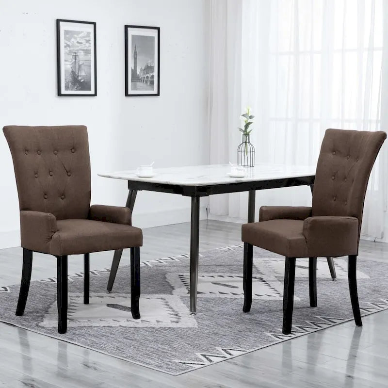 Chaises de salle à manger avec accoudoirs, tissu multicolore - 54,1 x 55,9 x 105,9 cm