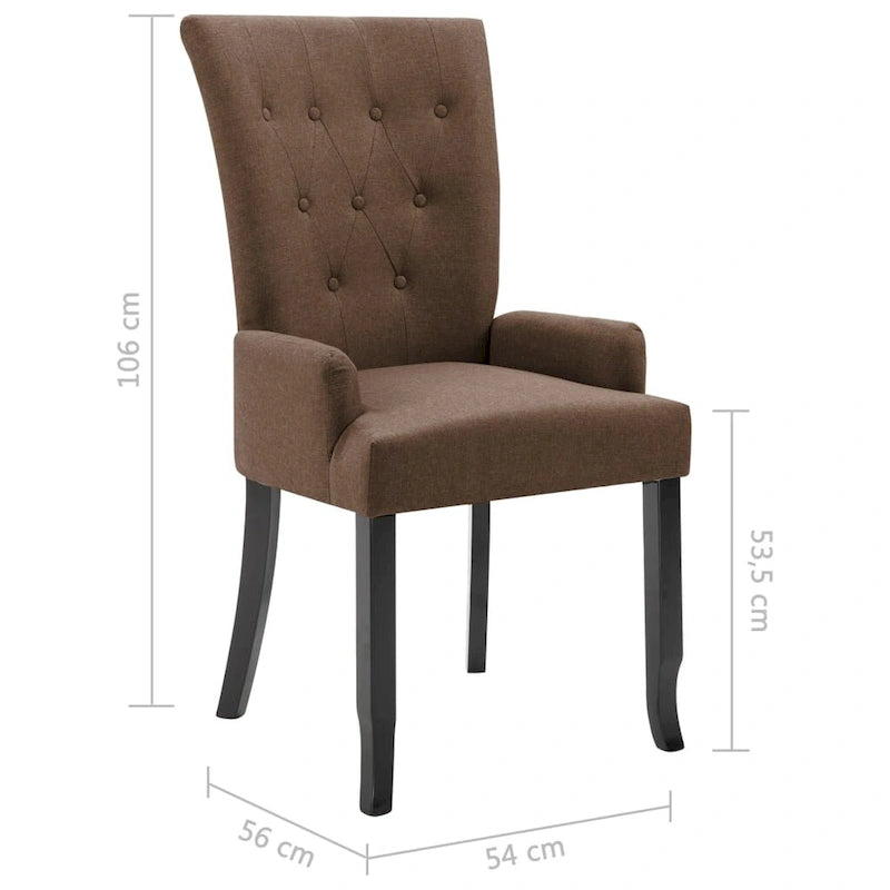 Chaises de salle à manger avec accoudoirs, tissu multicolore - 54,1 x 55,9 x 105,9 cm