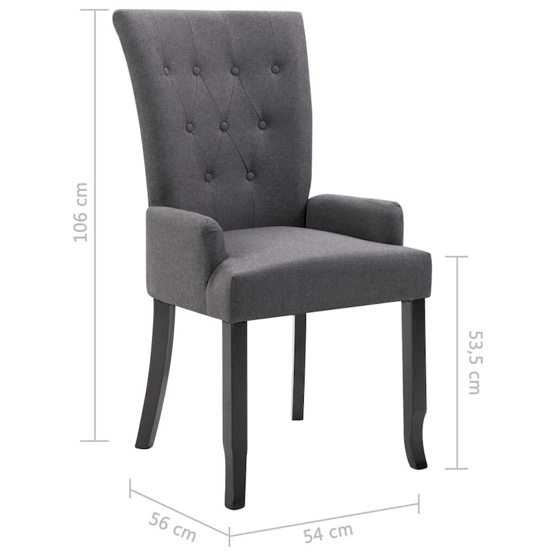 Chaises de salle à manger avec accoudoirs, tissu multicolore - 54,1 x 55,9 x 105,9 cm