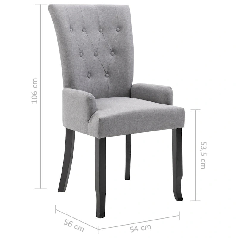 Chaises de salle à manger avec accoudoirs, tissu multicolore - 54,1 x 55,9 x 105,9 cm