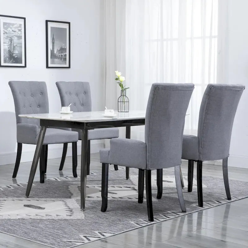 Chaises de salle à manger avec accoudoirs, tissu multicolore - 54,1 x 55,9 x 105,9 cm
