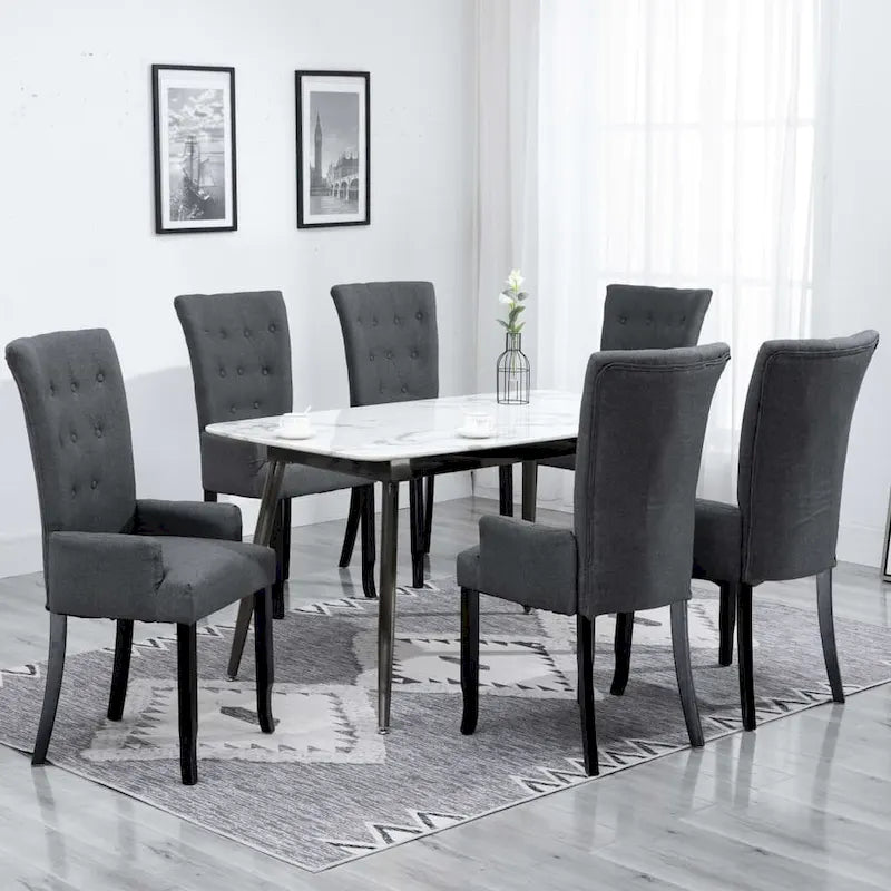 Chaises de salle à manger avec accoudoirs, tissu multicolore - 54,1 x 55,9 x 105,9 cm