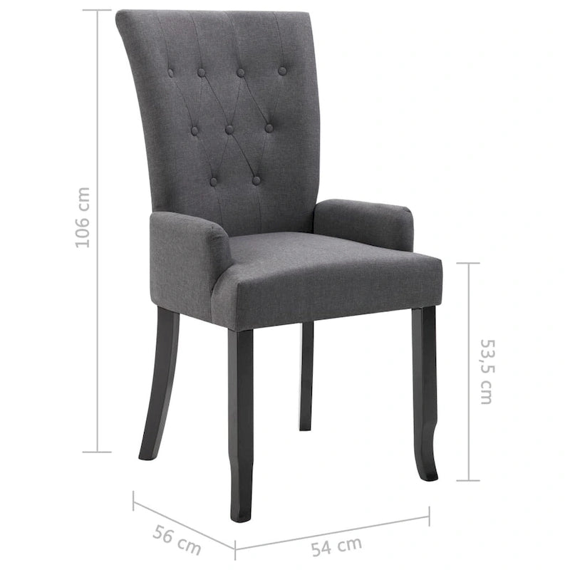 Chaises de salle à manger avec accoudoirs, tissu multicolore - 54,1 x 55,9 x 105,9 cm