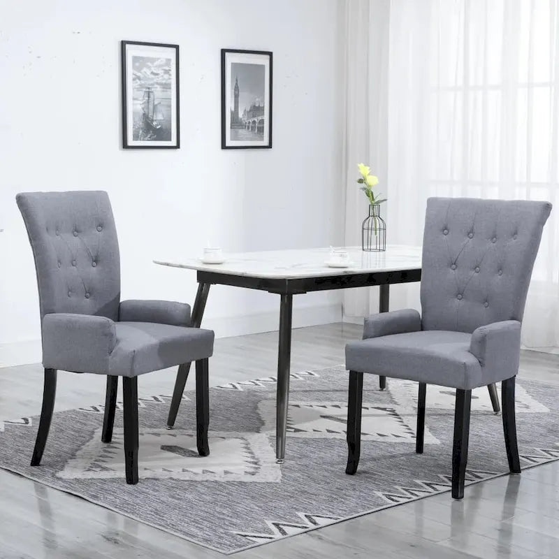 Chaises de salle à manger avec accoudoirs, tissu multicolore - 54,1 x 55,9 x 105,9 cm