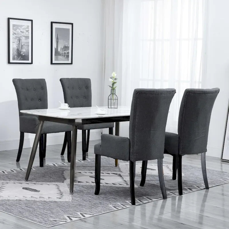 Chaises de salle à manger avec accoudoirs, tissu multicolore - 54,1 x 55,9 x 105,9 cm