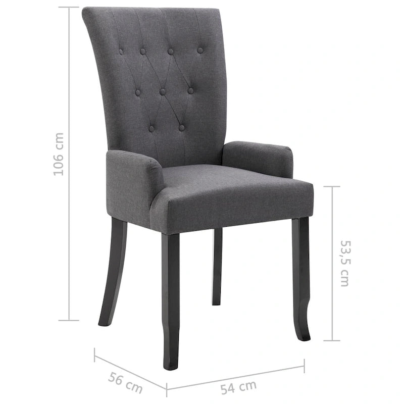 Chaises de salle à manger avec accoudoirs, tissu multicolore - 54,1 x 55,9 x 105,9 cm