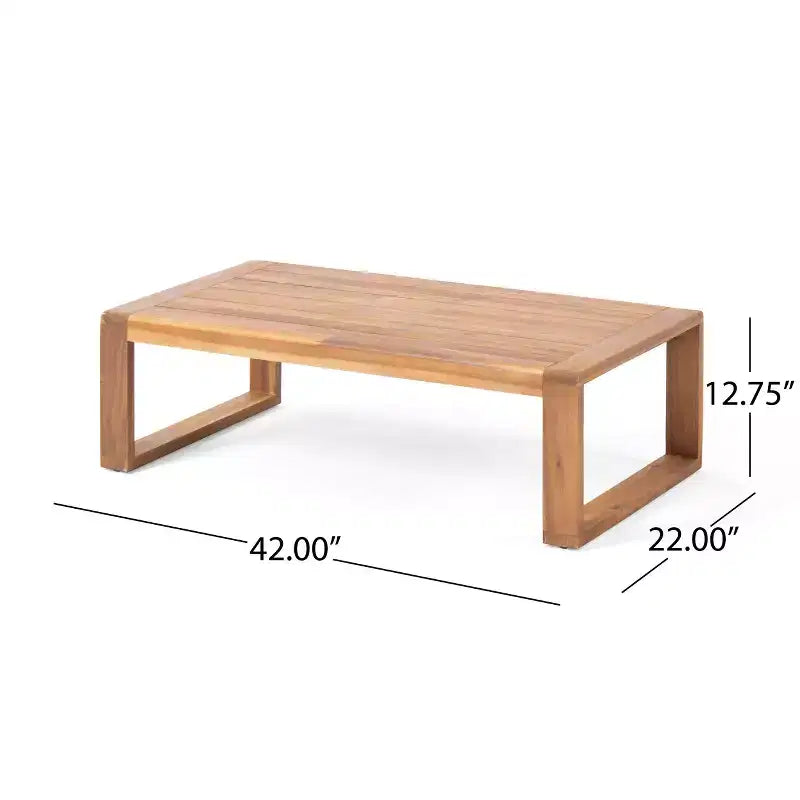 Christopher Knight Home Paloma Outdoor Acacia Wood Loveseat and Table Set with Cushions