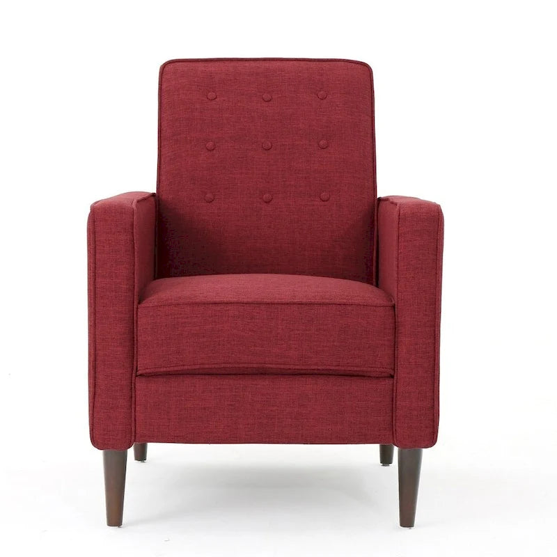 Fauteuil inclinable en tissu de style Mid-Century avec pieds en bouleau
