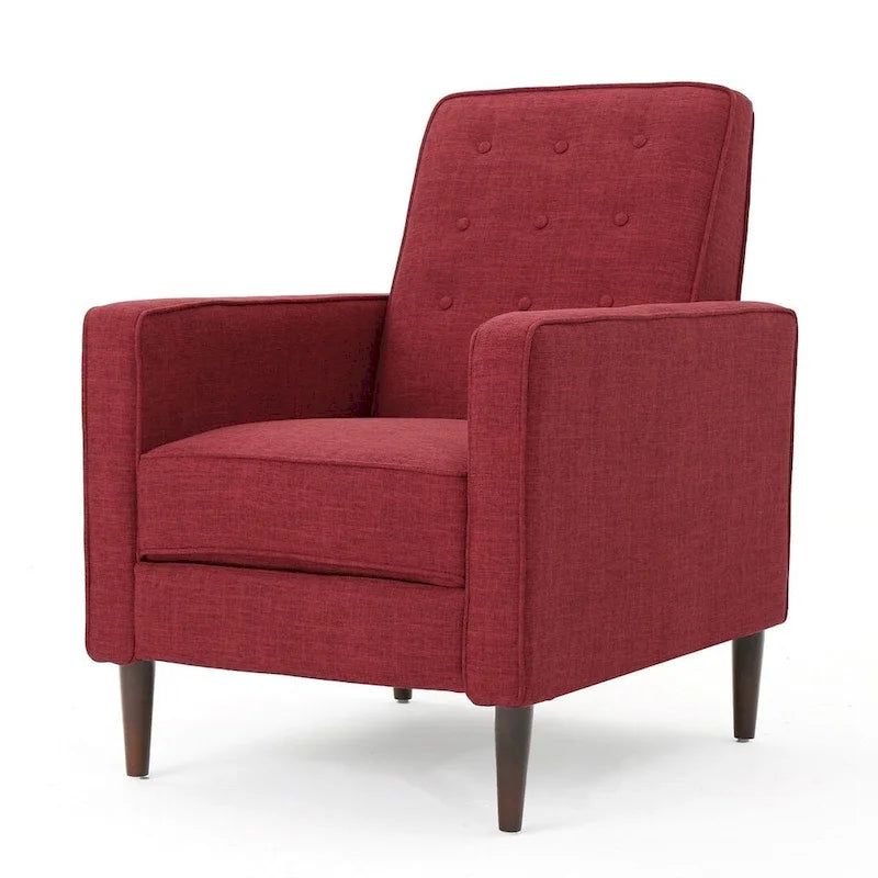Fauteuil inclinable en tissu de style Mid-Century avec pieds en bouleau