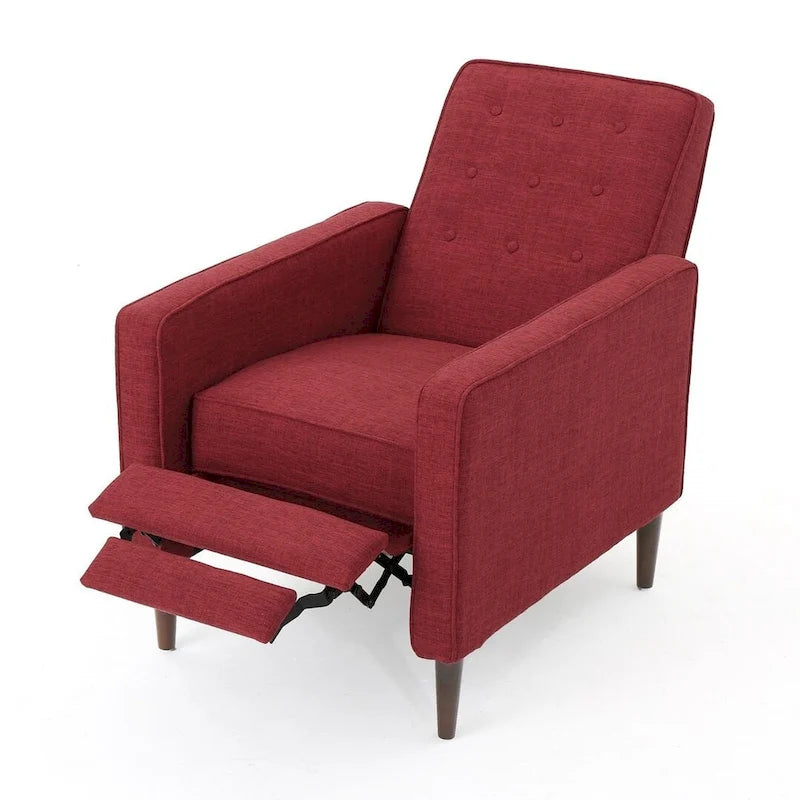 Fauteuil inclinable en tissu de style Mid-Century avec pieds en bouleau