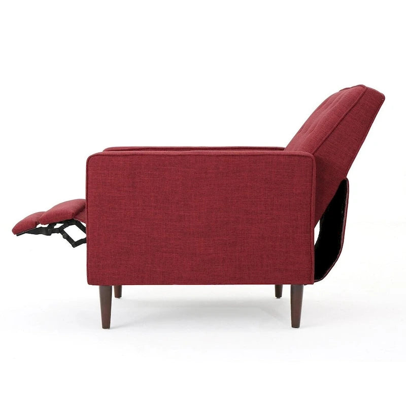Fauteuil inclinable en tissu de style Mid-Century avec pieds en bouleau