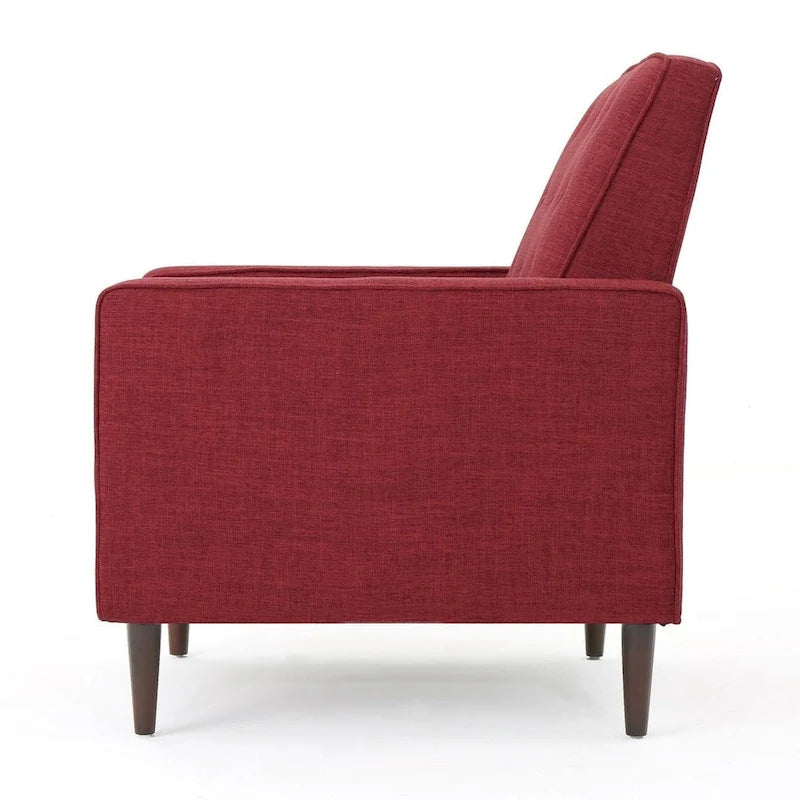 Fauteuil inclinable en tissu de style Mid-Century avec pieds en bouleau