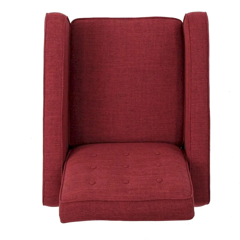 Fauteuil inclinable en tissu de style Mid-Century avec pieds en bouleau