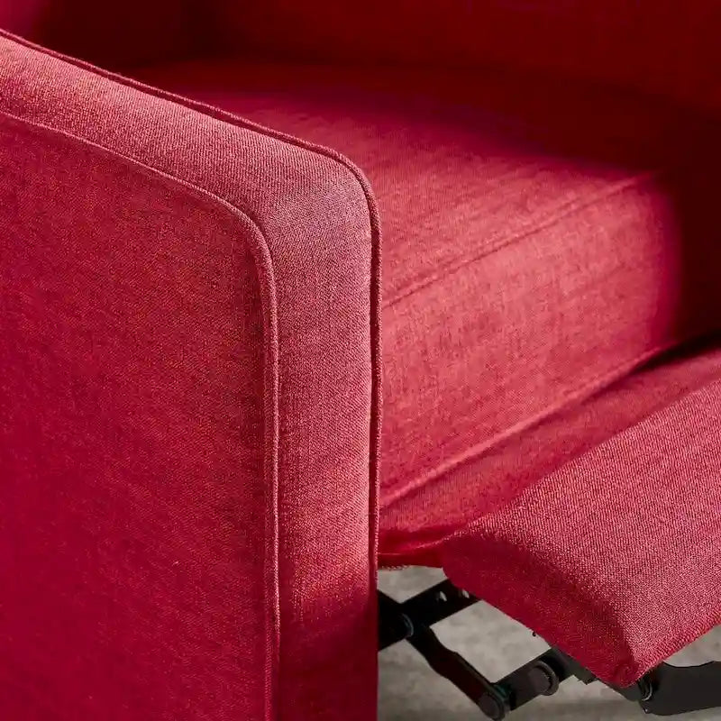 Fauteuil inclinable en tissu de style Mid-Century avec pieds en bouleau