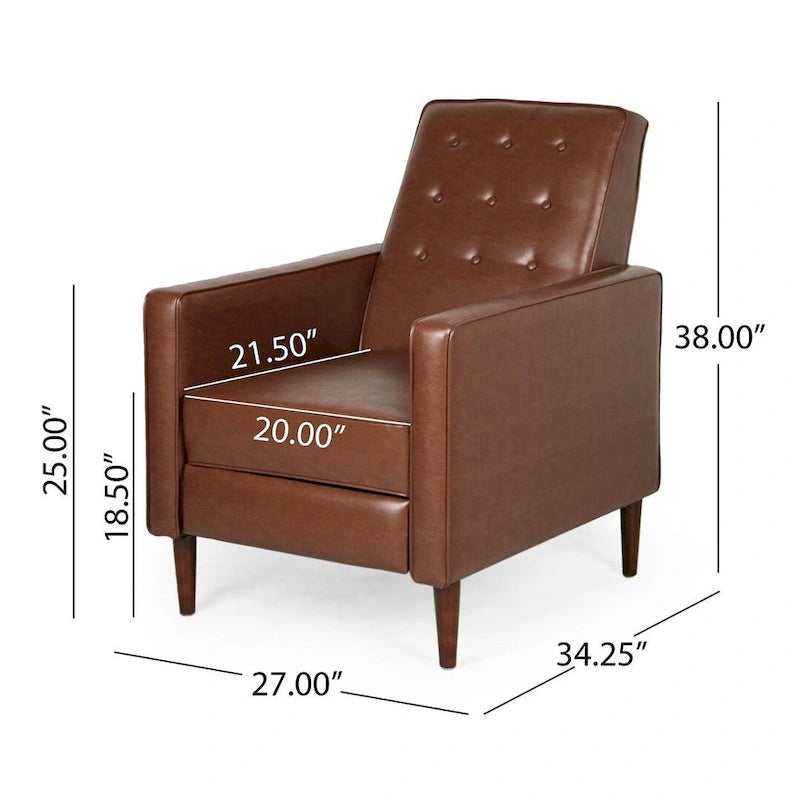 Fauteuil inclinable en tissu de style Mid-Century avec pieds en bouleau
