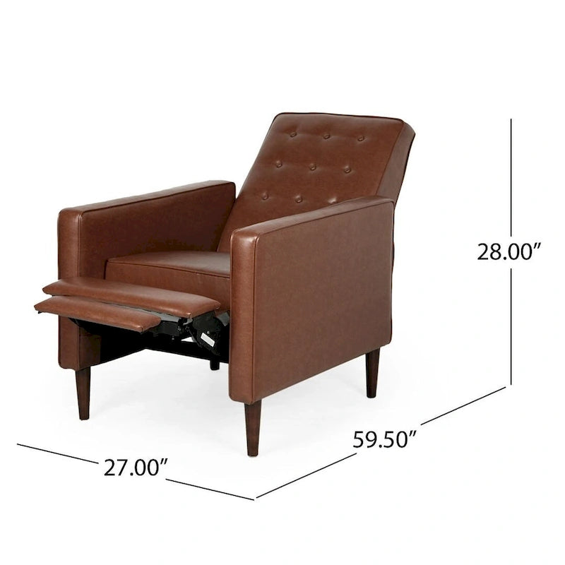Fauteuil inclinable en tissu de style Mid-Century avec pieds en bouleau