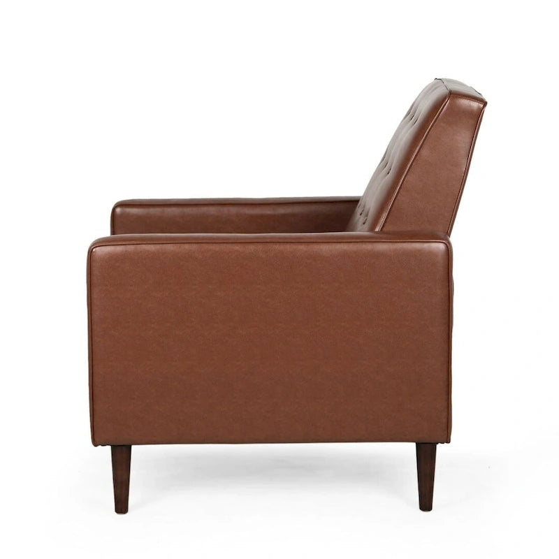 Fauteuil inclinable en tissu de style Mid-Century avec pieds en bouleau
