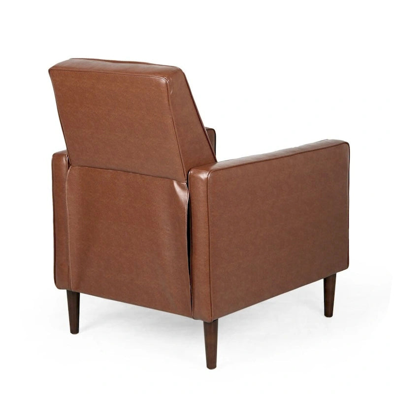 Fauteuil inclinable en tissu de style Mid-Century avec pieds en bouleau