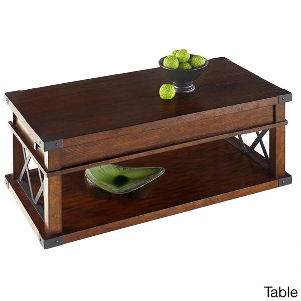Tables d'appoint rustiques en frêne vintage avec rangement